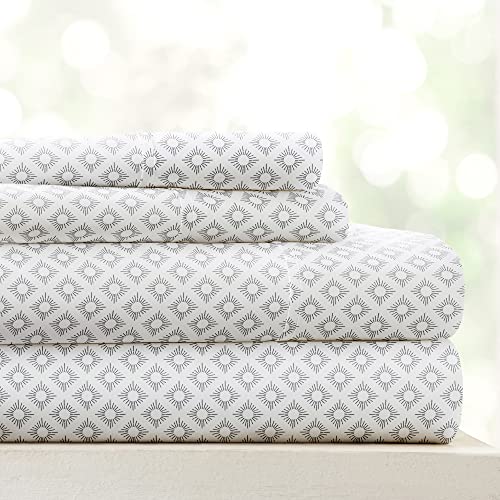 Becky Cameron Premium Ultra Soft Polaris-Muster, 4-teiliges Bettwäsche-Set, Kingsize, Grau von Linen Market