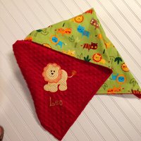 Personalisierte Baby Blanket-Jungle-Lion-Elephant-Giraffe-Blanket-Minky Decke - Custom Decke-Kinder-Geschenk-Baby-Dusche-Geschenk von BeckyBeeEmbroidery