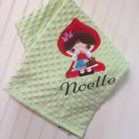 Red Riding Hood Decke - Märchen Minky Decke-Baby-Decke-Baby-Dusche-Geschenk-Zum Geburtstag Geschenk Geschenke Geschichten Für Kinder von BeckyBeeEmbroidery