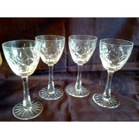 Vintage Kelche - 4Er Set Kristall Mid-Century Des 20.jahrhunderts von BeckysBeauties