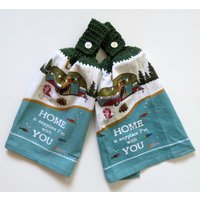 Home Is Anywhere I'm With You Crochet Top Küchenhandtuch Set Von 2 von Beckystowels