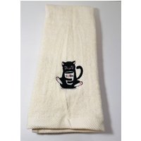 Kaffee Katze Handgestickt Handtuch von Beckystowels