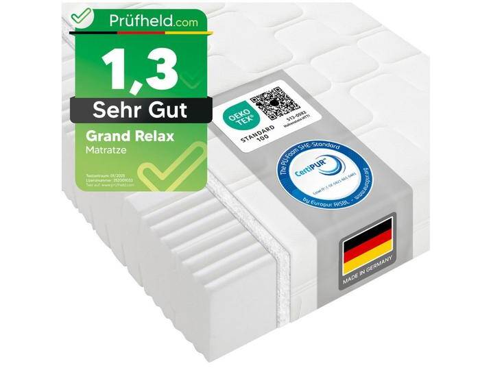 Beco Kaltschaummatratze Grand Relax ergonomischer Schlaf wie im Luxus Urlaub, 25 cm hoch, 25 cm Komforthöhe, Made in Germany, 90x200 cm, Härtegrad mittelfest Beco Kaltschaummatratze Grand Relax ergonomischer Schlaf wie im Luxus Urlaub, 25 cm hoch, 25 cm Komforthöhe, Made in Germany, 90x200 cm, Härtegrad mittelfest von Beco