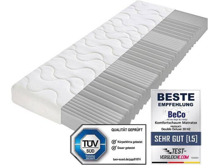 Beco Komfortschaummatratze Double Deluxe Matratze 20, Matratze in 90x200 cm und weiteren Größen, 20 cm hoch, Matratze vom TÜV Süd getestet*, über 2.000 5-Sterne-Bewertungen! von Beco