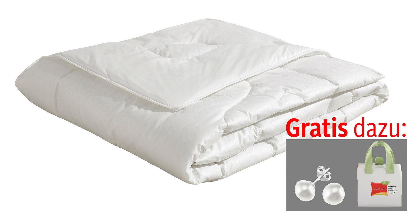 Beco Kunstfaserbettdecke Aerelle™ Blue Bettdecke mit Gratis-Perlenohrsteckern, Füllung: recycelte Polyesterfaser, Bezug: KbA-Bio-Baumwoll-Perkal, Jetzt zugreifen: Gratis-Aktion nur bis 31.12.2025! von Beco