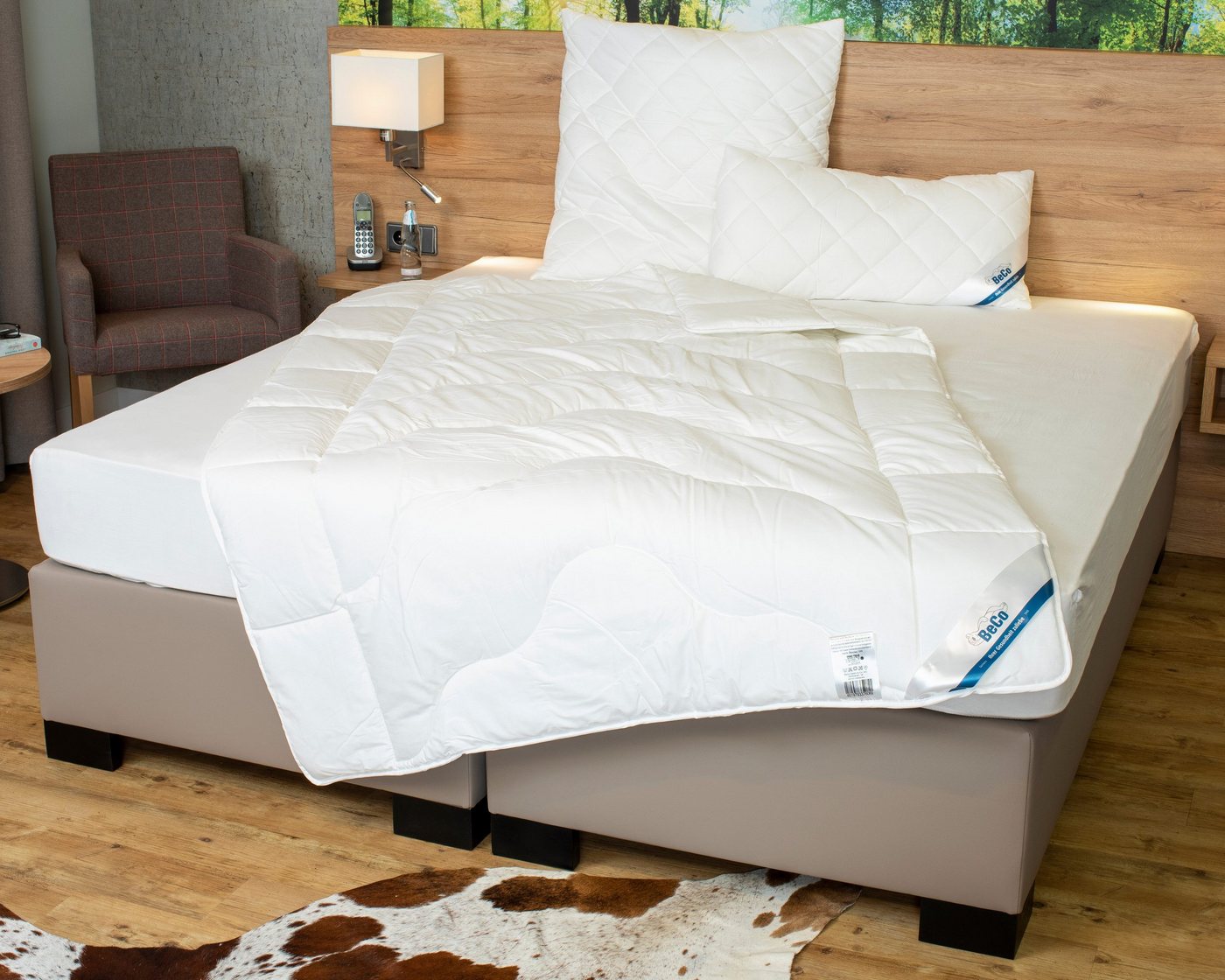 Beco Microfaserbettdecke + Kopfkissen BeCo Medibett MF50 Made in Green, Füllung: Polyester, Bettdecke und Kopfkissen Made In Green von Beco