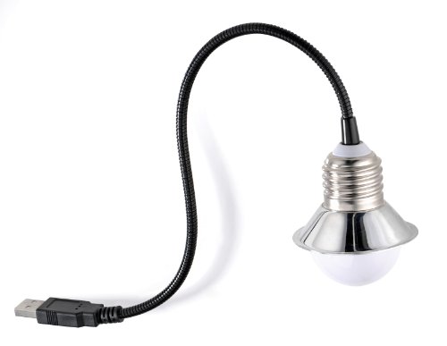 Beco USB-LED-Leuchte Retro-Glühlampe / 3 LEDs 0,50 W weiß/Blisterpackung/Schwanenhals silber 600.29 von Beco