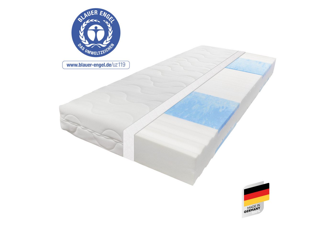 Kaltschaummatratze Blue Vision, Matratze in 90x200 und vielen weiteren Größen erhältlich!, Beco, 18 cm hoch, Blauer Engel-Auszeichnung, atmungsaktiv, ergonomische Körperanpassung Kaltschaummatratze Blue Vision, Matratze in 90x200 und vielen weiteren Größen erhältlich!, Beco, 18 cm hoch, Blauer Engel-Auszeichnung, atmungsaktiv, ergonomische Körperanpassung von Beco