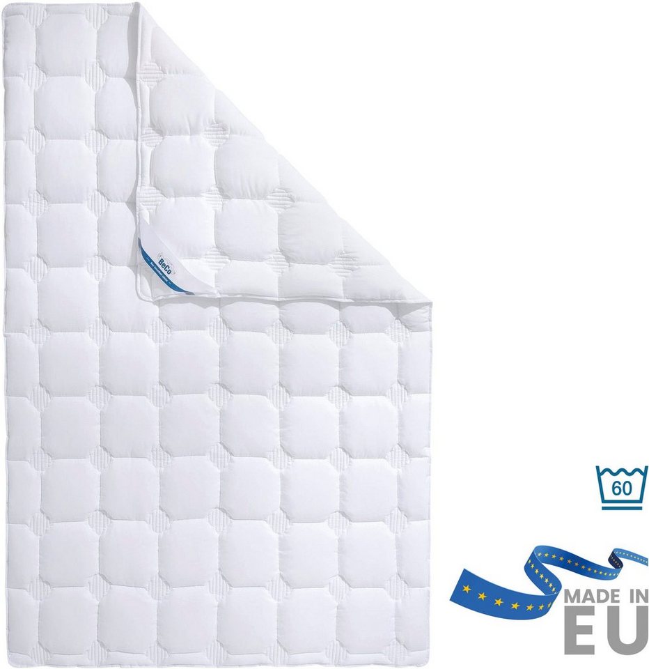 Steppbett + Kopfkissen, Medibett Cotton Soft, Allergiker geeignet (Hausstauballegiker), Beco, Füllung: 3D-Klimafaser (Polyester), 1x Bettdecke 135x200 cm & 1x Kopfkissen 80x80 cm von Beco