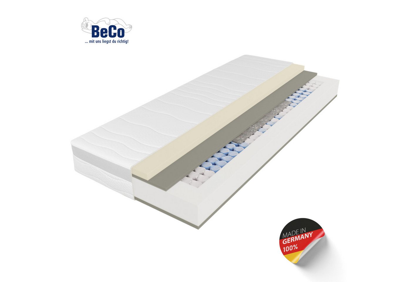 Taschenfederkernmatratze Feel Like Latex ONE TFK, Matratze 90x200 cm, 140x200 cm und mehr, Beco, 21 cm hoch, Punktelastische Matratze mit stabilem Federkern, atmungsaktiv Taschenfederkernmatratze Feel Like Latex ONE TFK, Matratze 90x200 cm, 140x200 cm und mehr, Beco, 21 cm hoch, Punktelastische Matratze mit stabilem Federkern, atmungsaktiv von Beco