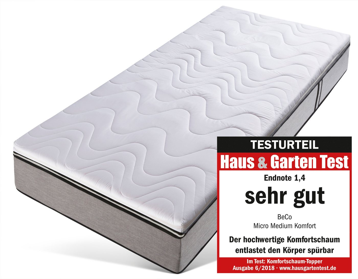 Beco, Topper Micro Medium Komfort, Komfortschaum, besonders langlebig, RG 35, 7 cm hoch, Komfortschaum, Topper in 90x200 cm und weiteren Größen, punktelastischer Topper Beco, Topper Micro Medium Komfort, Komfortschaum, besonders langlebig, RG 35, 7 cm hoch, Komfortschaum, Topper in 90x200 cm und weiteren Größen, punktelastischer Topper von Beco