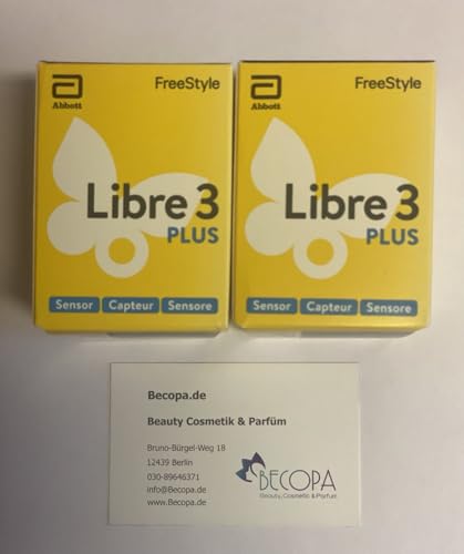 Abbott FreeStyle Libre 3 Plus Sensor, Glukose-Messsystem, 15 Tage Tragedauer, 3er-Pack von Becopa