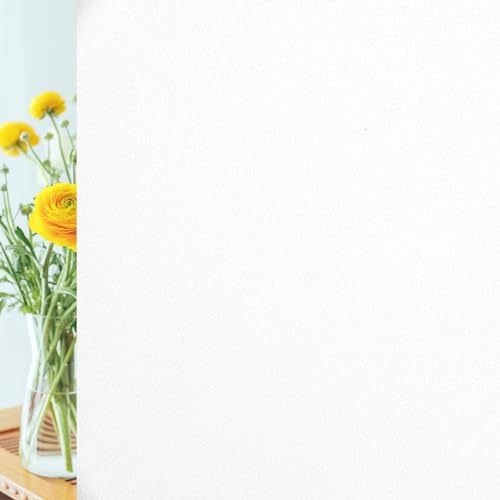 Fensterfolie Blickdicht Sichtschutzfolie Milchglasfolie Selbstklebend,UV-Schutz Statisch haftende Folie für Zuhause Büro(Weiß Matt,44.5×300cm) von Bectosy