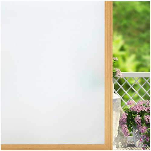 Fensterfolie Blickdicht Sichtschutzfolie Milchglasfolie Selbstklebend,UV-Schutz Statisch haftende Folie für Zuhause Büro(Weiß Matt,75×200cm) von Bectosy