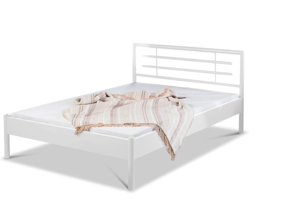 BedBox Metallbett Modell Lia mit klassischem Kopfteil, stabil und langlebig, pulverbeschichtetes Metall von BedBox