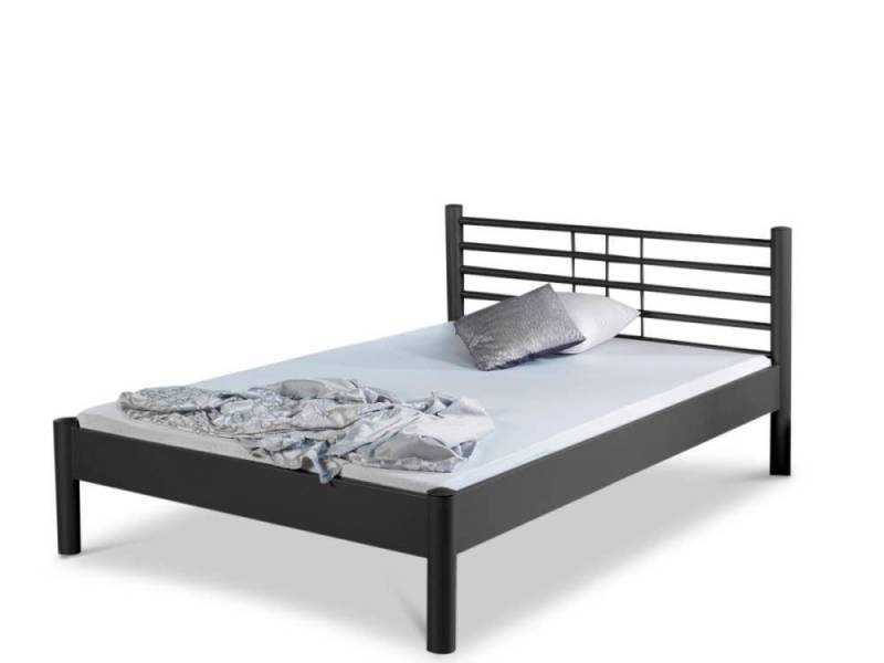BedBox Metallbett modernes Metallbett Mia, klassisches Kopfteil, pulverbeschichtetes Metall von BedBox