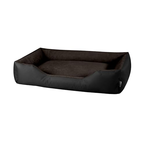 BedDog Hundebett LUPI, Hundekissen mit abziehbaren waschbaren Bezug, Hundekorb, Hundesofa, für große Hunde, XXXL, schwarz-braun von BedDog