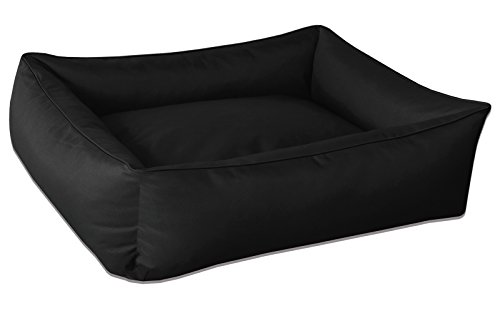 BedDog Hundebett MAX, Hundekissen mit abziehbaren waschbaren Bezug, Hundekorb, Hundesofa, für mitel-große Hunde, L, schwarz von BedDog