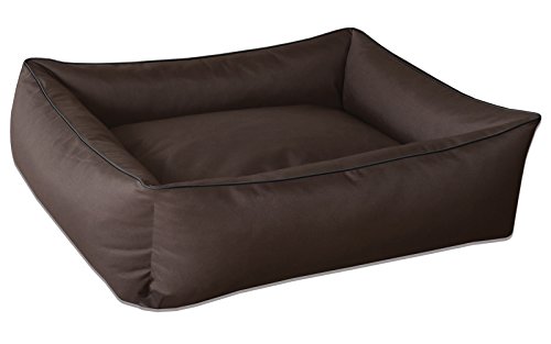 BedDog Hundebett MAX, Hundekissen mit abziehbaren waschbaren Bezug, Hundekorb, Hundesofa, für mitel-große Hunde, L, braun von BedDog