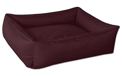 BedDog Hundebett MAX, Hundekissen mit abziehbaren waschbaren Bezug, Hundekorb, Hundesofa, für große Hunde, XXL, Bordeaux von BedDog