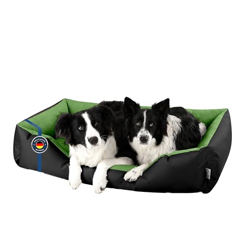 BedDog Hundebett LUPI, Hundekissen mit abziehbaren waschbaren Bezug, Hundekorb, Hundesofa, für große Hunde, XXXL, schwarz-grün von BedDog