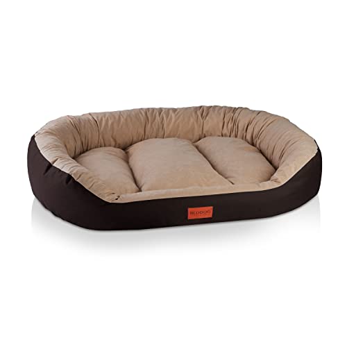 BedDog Hundebett Mittelgroße Hunde - Hundekissen XXL - Hundekorb - Hundekörbchen - Hundesofa - Hundebetten für Mittelgroße Hunde - Dog Bed - Hunde Bett - Körbchen Hund Alicante-Gewebe von BedDog