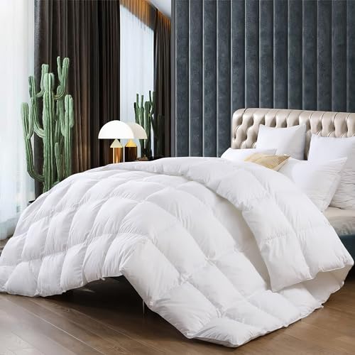 BedFabtasy Ganzjahres-Daunendecke, Super King Size – 9 Tog Plüsch-Bettdecke mit Ecklaschen und 3D-Innenstegboxen – mittlere warme Bettwäsche für das ganze Jahr – 220 x 260 cm von BedFabtasy