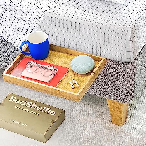 Bedshelfie Nachttisch für Etagenbett und Boxspringbett, Bettablage für WG-Zimmer, Betttablett schwebend, Bettablage zum Einhängen – Natürlich, Faire Glisser von BedShelfie