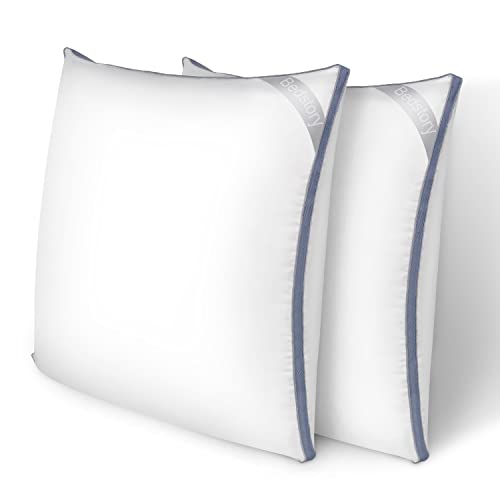 BedStory Kopfkissen 80x80, 2er Set Waschbare Kissen aus Mikrofaser, 1500g Stützendes, Atmungsaktives Pillow, Geeignet für Seitenschläfer, Rückenschläfer und Bauchschläfer, Weiß von BedStory