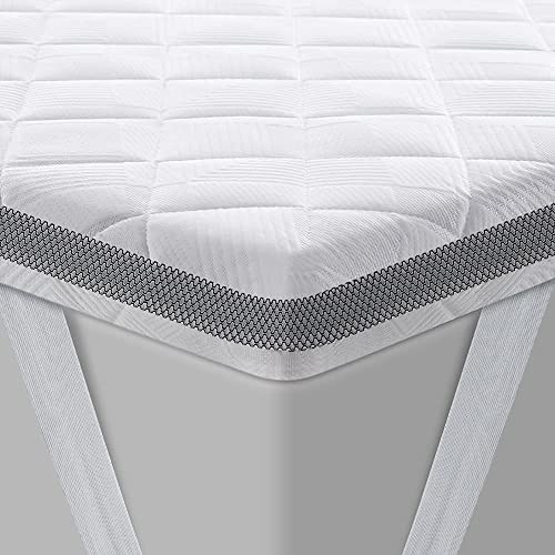 BedStory Gel Topper 100x200cm H3/H4 aus 7,5 cm Höhe Kaltschaumkern, atmungsaktive 3D-Netz Bezug, Bequeme Matratzentopper für Boxspringbett und unbequemem Betten Schlafsofa von BedStory