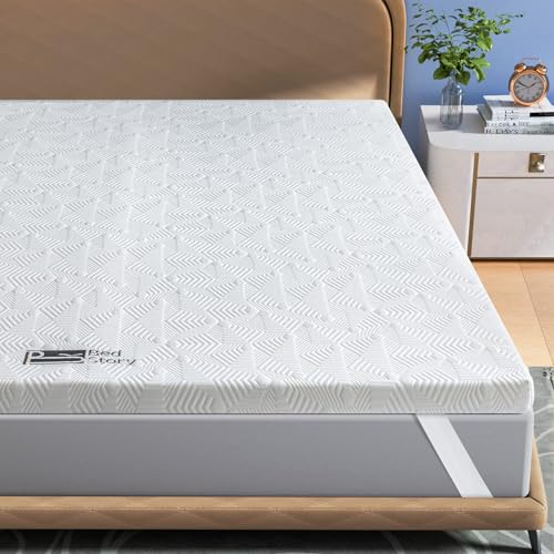 BedStory Harter Topper 180x200cm-5cm Höhe Zwei Härtegrade H3&H4 Matratzentopper,7-Zonen-Matratzenauflage aus Kaltschaum, Matratzentopper für Boxspringbett Wohnwagen Schlafsofa von BedStory