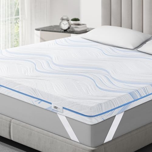 BedStory Topper 100x200cm H3 H4 aus 10cm Hoch Gel kaltschaum, Hart Matratzentopper für Bett Boxspringbett Schlafsofa Wohnwagen, Öko-TEX® Zertifiziert Matratzen Topper mit Waschbarer Bezug von BedStory