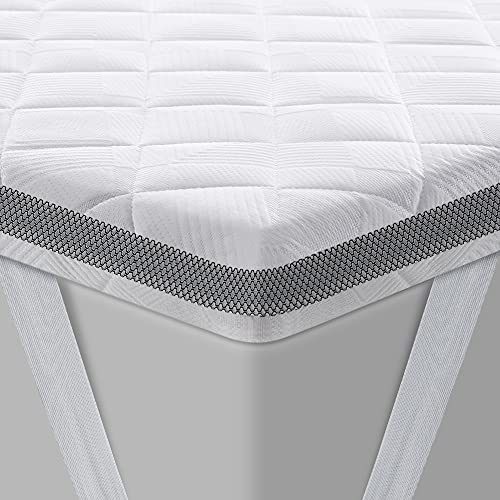 BedStory Gel Topper 140x200cm h3/h4 aus 7,5cm Höhe Kaltschaumkern, atmungsaktive 3D-Netz Bezug, Bequeme Matratzentopper für Boxspringbett und unbequemem Betten Schlafsofa von BedStory