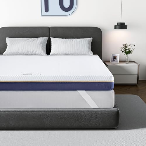 BedStory Topper 140x200cm, 10cm Höhe H3&H4 Gel Memory Foam Topper, Öko-TEX® Zertifiziert Gelschaum Matratzentopper, geeignet für diejenigen, die einen festeren härteren Topper bevorzugen von BedStory