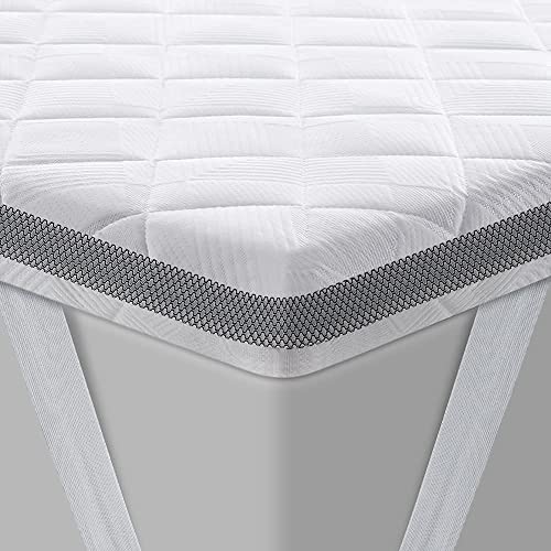 BedStory Topper 200x200 cm H4/H5, 7,5 cm Höhe Harter Schaumkern, atmungsaktiver 3D-Netz Bezug, bequemer Matratzentopper für Boxspringbett und unbequeme Betten Schlafsofa von BedStory