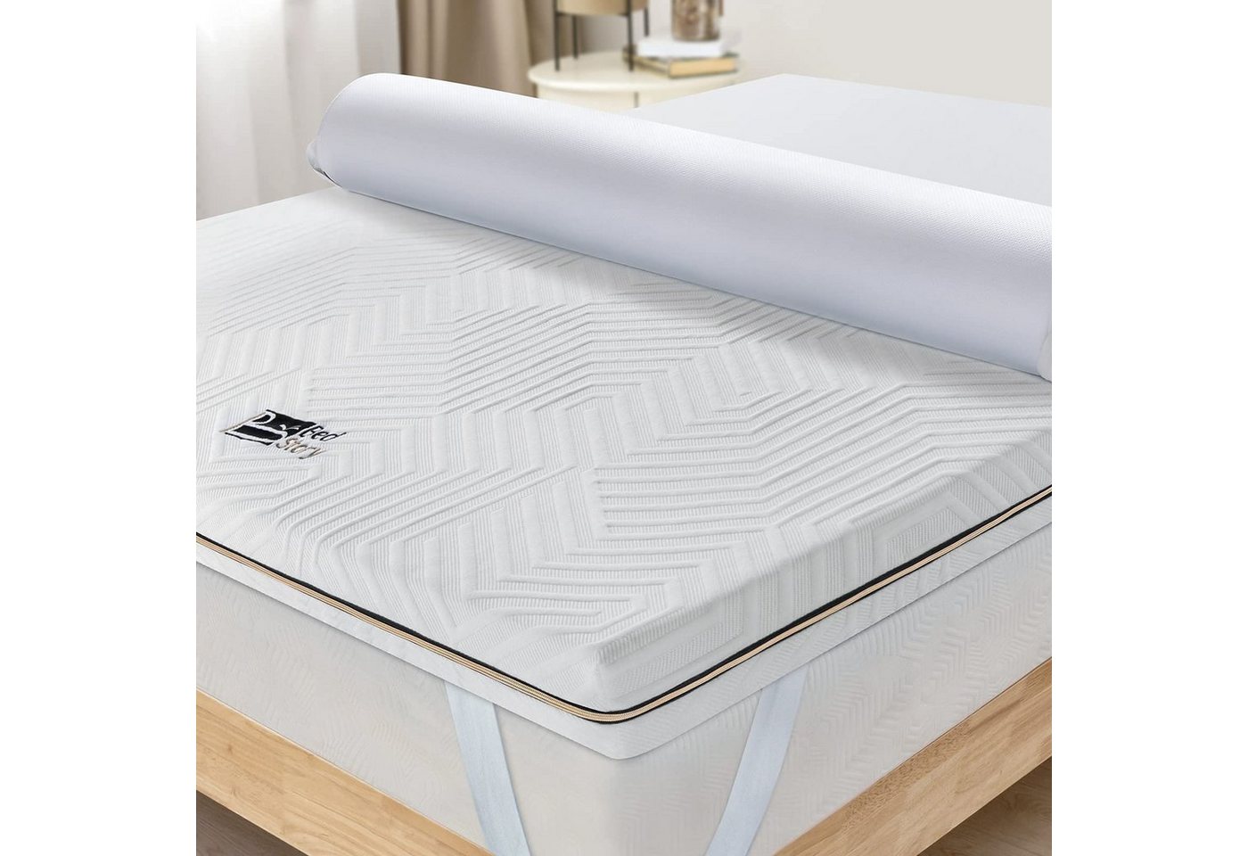 Topper Matratzentopper 160x200cm, H3/H4, BedStory, 7.5 cm hoch, Gel Kaltschaum von BedStory