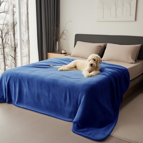 Bedding Aid wasserdichte Wendedecke 152x203cm, Auslaufsichere Schutzdecke zum Schutz von Bettmatratze, Sofa, Couch vor Flecken von Erwachsenen, Babys, Hunden, Haustieren Königsblau/Dunkelgrün von Bedding Aid