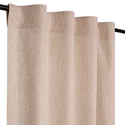 Bedding Craft Fenstervorhang, Leinen, lichtfilternd, für Schlafzimmer, Vorhang für Wohnzimmer, Fenster (2 Bahnen, 127 cm breit x 243,8 cm lang, Naturbraun) von Bedding Craft