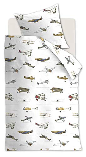 Beddinghouse Kids Pip Studio Kinder-Bettwäsche Airplanes | Grau - 100 x 135 cm von Beddinghouse Kids