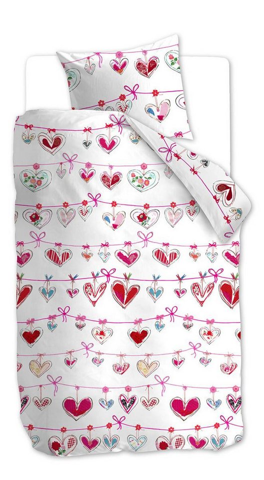 Beddinghouse x Hanneke de Jager Bettwäsche Garland_Pink_DE_UV_100x135 1 Bettbezug, 1 Kissenbezug 100 x 135 cm + 1, 2 teilig, Bettbezug Kopfkissenbezug Set kuschelig weich hochwertig von Beddinghouse x Hanneke de Jager