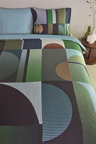 Beddinghouse Bettwäsche-Ganitur Utopia Farbe Blau Grün Größe 155x220+80x80 von Beddinghouse