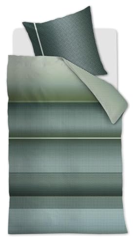 Beddinghouse Charlottesville bettwäsche-Set 2 TLG. - 135x200 - Blaugrün - Baumwollsatin - mit Reißverschluss von Beddinghouse