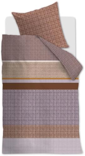 Beddinghouse Renforcé-Bettwäsche-Garnitur Birger Farbe Hellviolett Größe 155 x 220 cm + 1x 80 x 80 cm von Beddinghouse