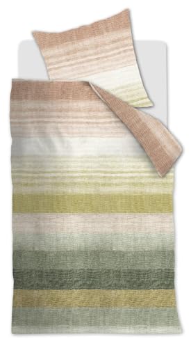 Beddinghouse Tone bettwäsche-Set 2 TLG. - 135x200 - Grün - Baumwolle - mit Reißverschluss von Beddinghouse