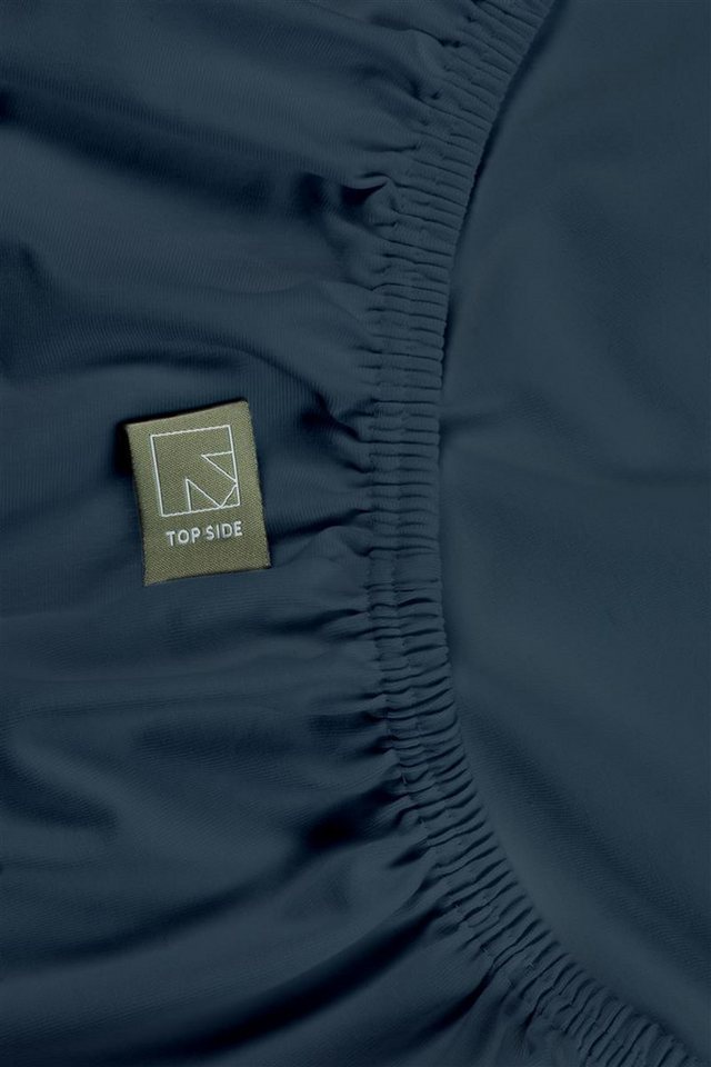 Beddinghouse Spannbettlaken Organic Lycra TDS_Blue_UV_UV_140/160x200/220 1 Splittopper-Spannbettla, Baumwolle, Gummizug: rundum Gummi, (1 Stück), Spannbettlaken Spannbetttuch mit Rundumgummi von Beddinghouse