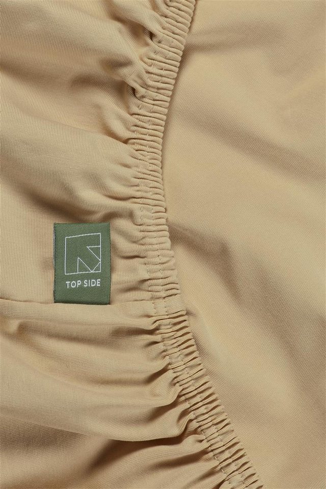 Beddinghouse Spannbettlaken Organic Lycra TDS_Sand_UV_UV_140/160x200/220 1 Splittopper-Spannbettla, Baumwolle, Gummizug: rundum Gummi, (1 Stück), Spannbettlaken Spannbetttuch mit Rundumgummi von Beddinghouse