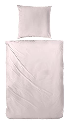 Beddress - Luxus-Satin-Bettwäsche, Uni Puder, 135x200 + 80x80 cm, 100% Baumwolle, OekoTex von Beddress