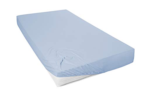 Beddress - Mako-Feinjersey-Spannbetttuch, Blue Sky, 180-200 x 200 cm, 100% gekämmte Baumwolle, OekoTex von Beddress