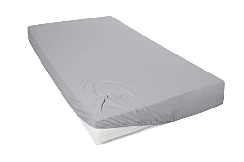 Beddress - Mako-Feinjersey-Spannbetttuch, Granit, 180-200x200 cm, 100% gekämmte Baumwolle, OekoTex von Beddress