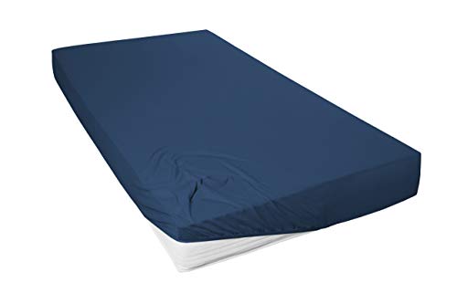 Beddress - Mako-Feinjersey-Spannbetttuch, Marine, 140-160x200 cm, 100% gekämmte Baumwolle, OekoTex von Beddress